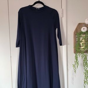 Navy blue midi dress